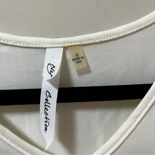 Ny Collection Cream Fit and Flare Sleeveless Top- Size Small