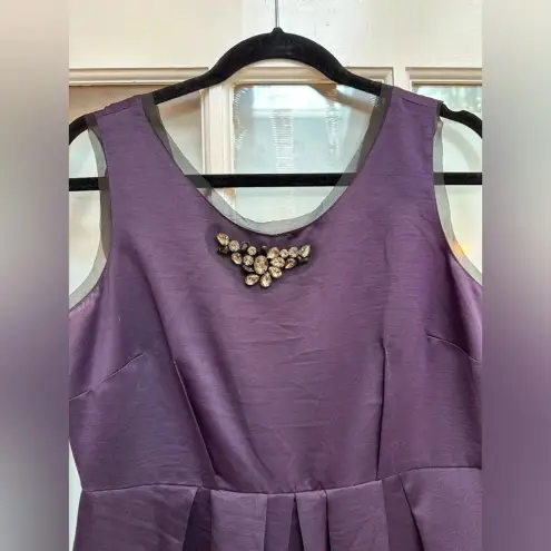 Vera Wang  | Violet Purple Broach Embellished Pockets Cocktail Party Dress Size 8