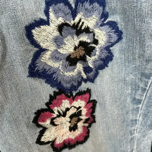 Lane Bryant Boyfriend Jeans Embroidered Flowers Hippie  Womens 22 