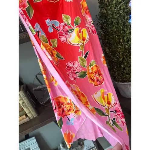 Agua Bendita x REVOLVE Mimi Skirt Pink & Red Blossom Womens Size Small