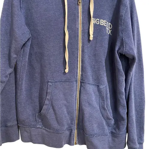 Big Bend TX Blue Front Zip Hoodie Sz S