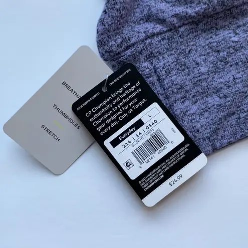 C9 Champion NWT lilac heathered open back long sleeve top, size large