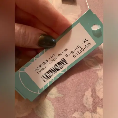 Fortune + Ivy  Kimora tie detail romper nwt. Poshmark