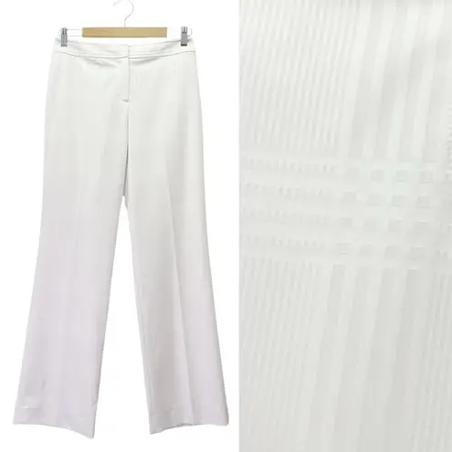 St. John Collection White Plaid Textured Pants Size 4 Fashion Fit USA Made VTG