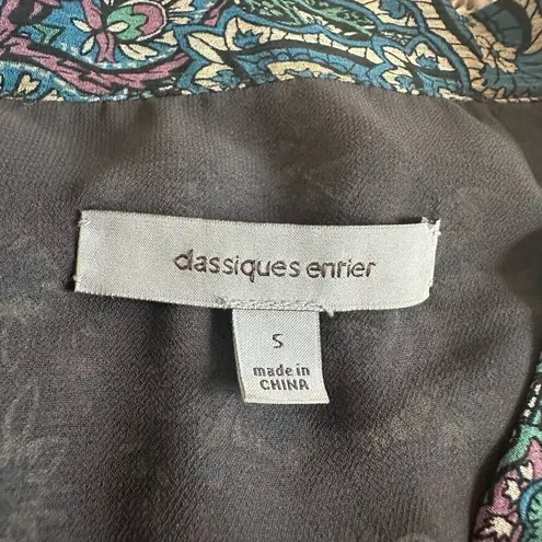 Classiques Entier blue & purple paisley short-sleeve silk top size S