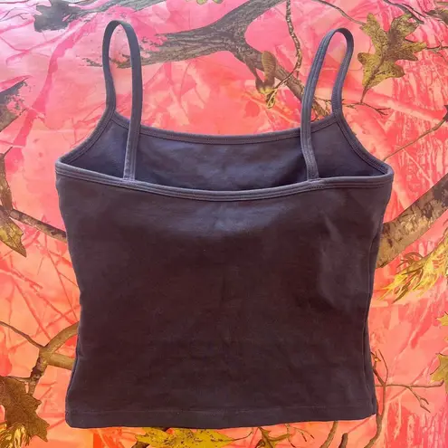 Los Angeles Apparel cotton spandex tank top dark grey fitted cami