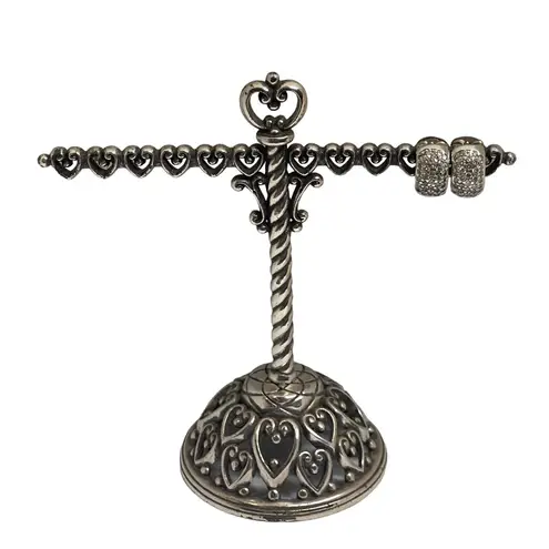 Pavé .8 CT Diamond Hinge Huggies Earrings 𖦹 14K White Gold 𖦹 Post Back Pierced Silver