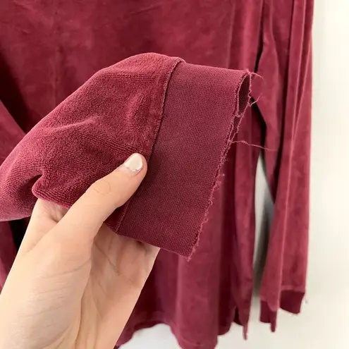 Red velvet boho style frayed edges v