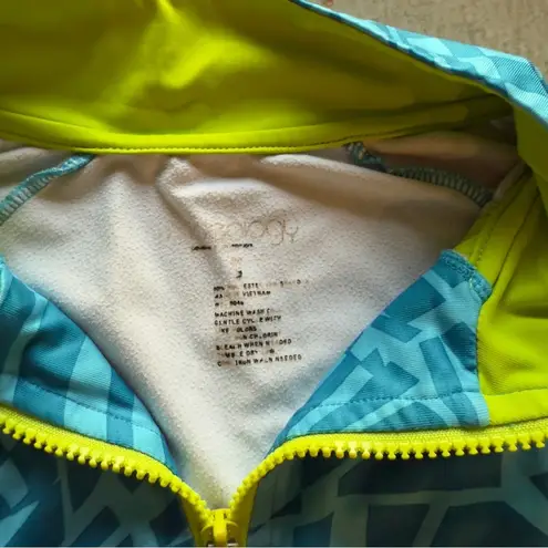 Ideology / Women's Athletic Zip Jacket / Teal - Chartreuse / size small