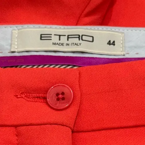 Vintage Etro Bright Orange Crop Pants Summer Retro Chic Quality EU44 US M Size M