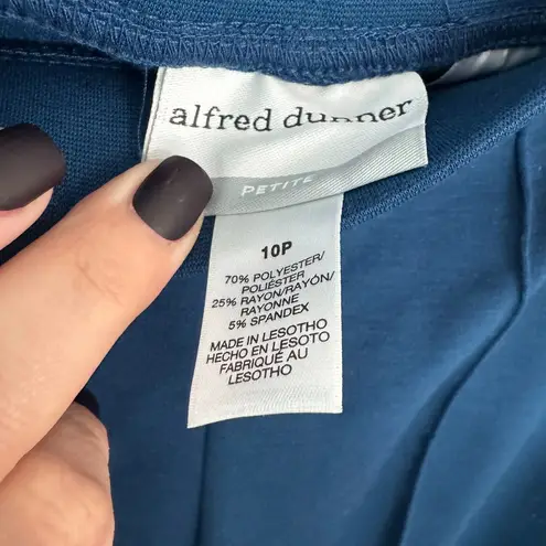 Alfred Dunner Petite Alfred Dunner 3 Piece SET Size 10 Petite Faux Blue Suede Jacket Top Pull On Pants