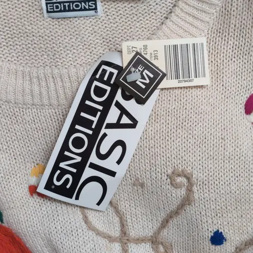 Basic Editions Halloween Sweater Vintage Pumpkins Candy Corn Novelty M Orange Size M