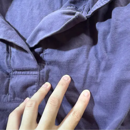 Pact women’s purple short sleeve polo dress 100% organic cotton pockets small