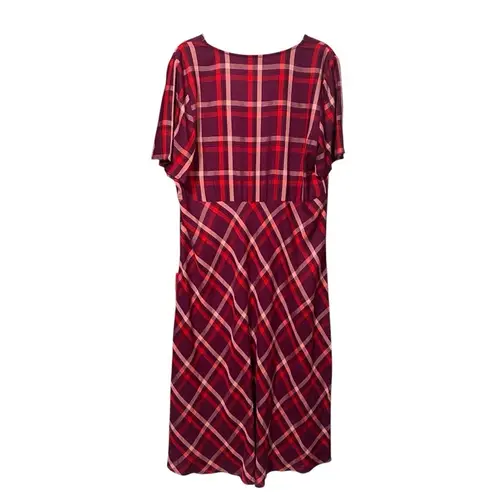 J Jill Burgundy Red Plaid V