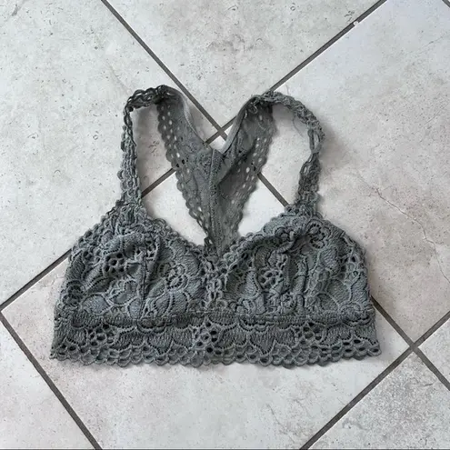 Aerie  womens lace racerback bralette grey medium