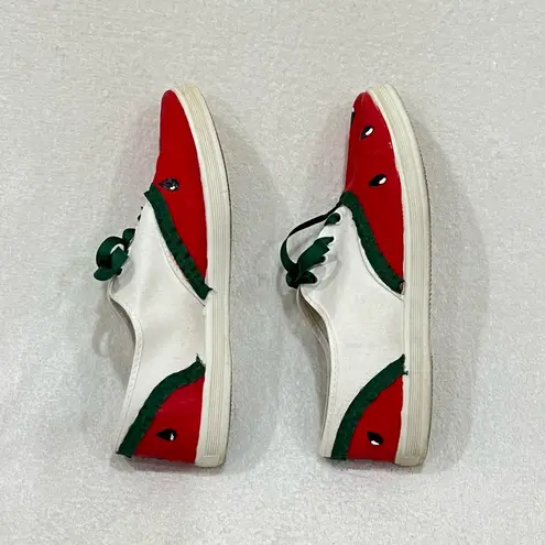 Watermelon Canvas Handmade Sneakers Size 8 Red