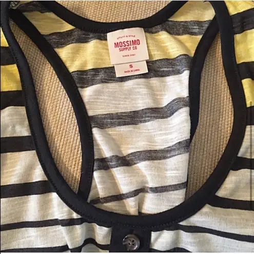 π High low striped shark bite hem tank top Blue