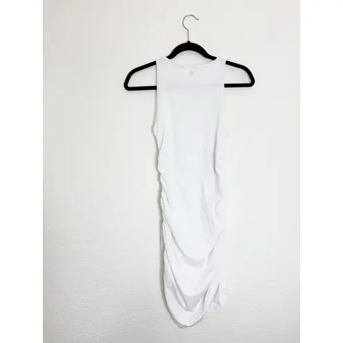 Aritzia  TNA Chill Malibu White Ruched Side Mini Dress Women's Size Medium