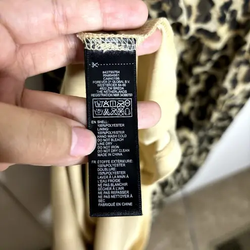 Forever 21  Tan Leopard Print Strapless Maxi Dress Sz M