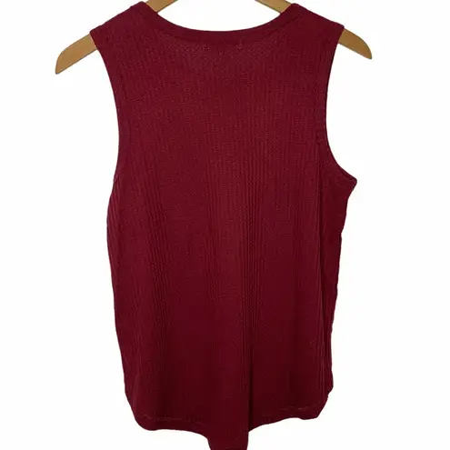 P.J. Salvage  merlot sleeveless thermal waffle tank