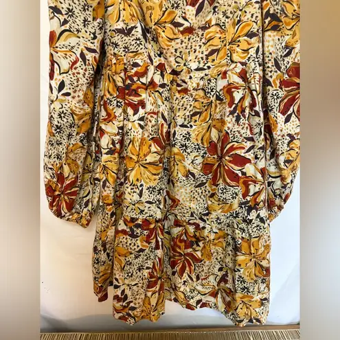 & Other Stories NWT & Other Stories mini smock dress w/ volume sleeves in autumnal floral Size 4