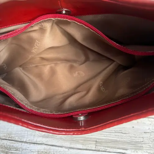 Paolo Masi Y2K Purse Hobo Bag Red Leather Woven Flower Boho Hippie Festival