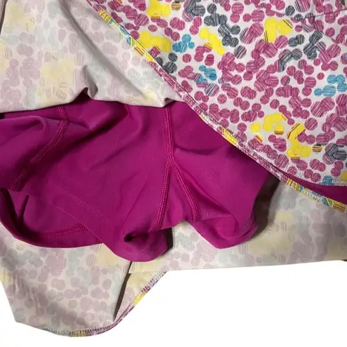 Nike  Skort Skirt‎ Women, small, Fuchsia Circle Print Dri Fit Zip Pocket Shorts
