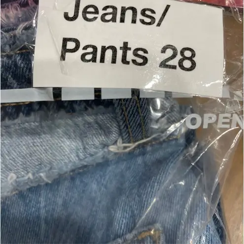 Wild Fable  Patchwork Cut Off Shorts High Rise Button Fly Blue Denim Jean Short 4