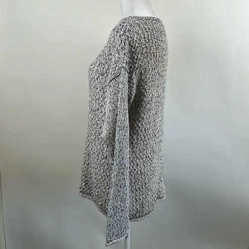 Denim & Co Womens Naturals Boatneck Sweater Top Multi Color Size XS Coastal Blue