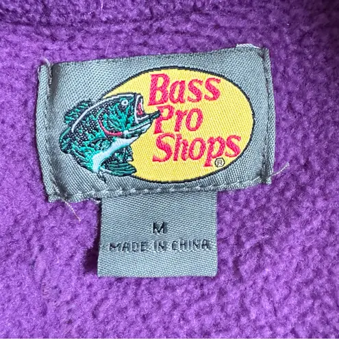 Bass Pro Shops Bass Pro Purple Full-Zip Womens Fleece Jacket Size M Outdoor Cozy Vintage Comfy