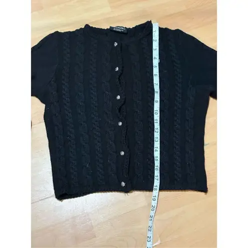 Vintage Astrifa Strick Modelle Austrian Folklore Cardigan Black Sweater Trachten
