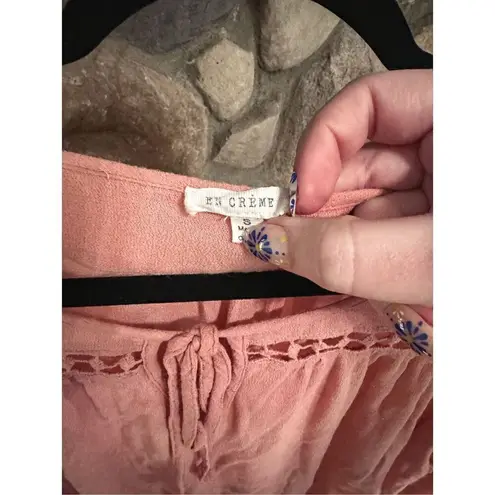 En Crème Boho Top Pink