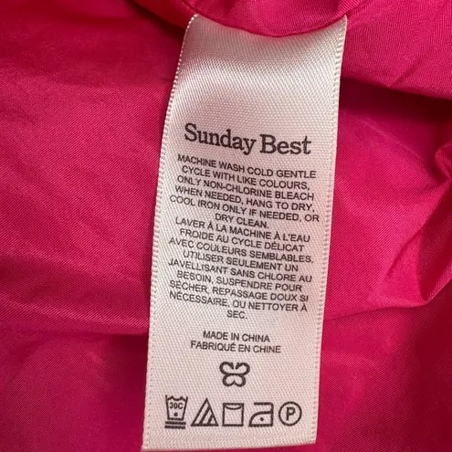 Sunday Best Martine Poplin Dress Womens Small Pink Fit & Flare #329