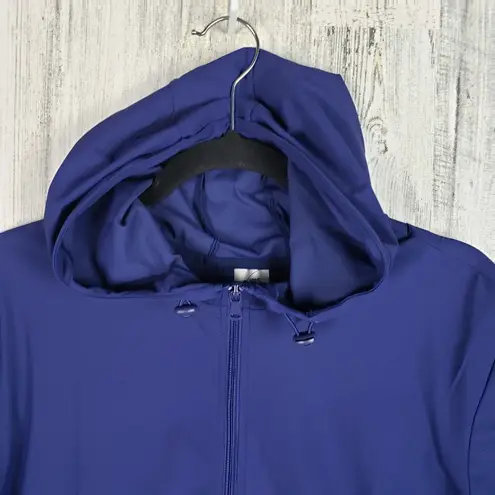 NWT Iris & Ink Hooded Zip Up Patriot Blue Performance Jacket Women's Size Large