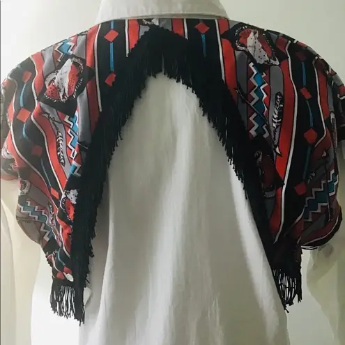 Sas’sa vintage fringed rodeo shirt White Size M