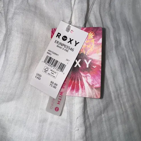 Roxy ‎ What A Vibe White Gauze Wide Leg Beach Pants Womens Size Large NWT