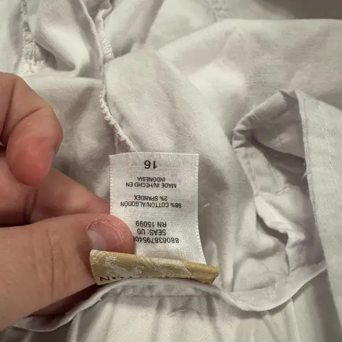 Vintage Covington White Capri Pants Women's Plus Size 16 Cotton & Spandex