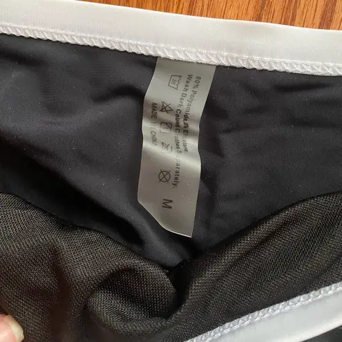 SheIn  Black and White One Shoulder Bikini Set Size Medium