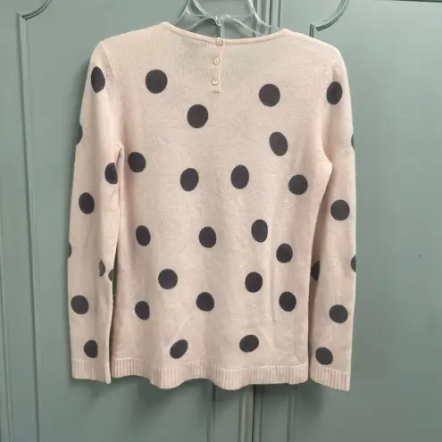 Only Mine Pink Cashmere Lightweight Sweater Size Medium Polka Dot Coquette