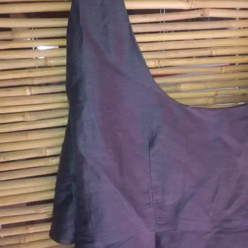 Max Mara 10 Linen Sleeveless Brown Lined Wrap Top