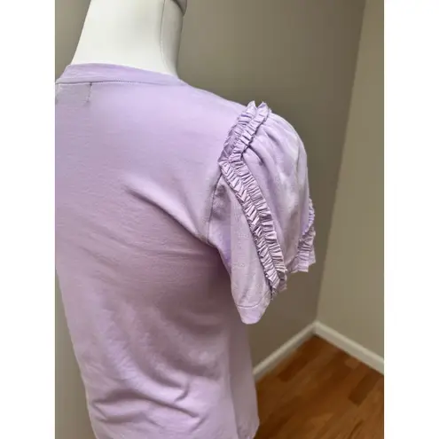 Generation Love Nina Ruffle Tee Shirt Lavender size XS