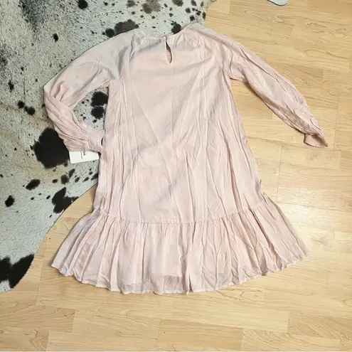 Something Navy Blush Pink Mini Dress Ruffle Hem Size 8 NWT