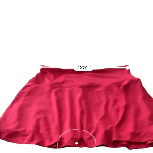 SANTINY Pleated Tennis Skirt 4 Pockets High Waisted Athletic skort Red