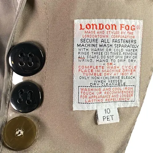 London Fog  Women's Trench Coat Rain Jacket removable 3M Thinsulate‎ liner Sz 10P