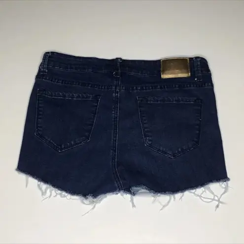 Anne Klein  Vintage High Waist Frayed Hem Cutoff Blue Jean Denim Shorts 6