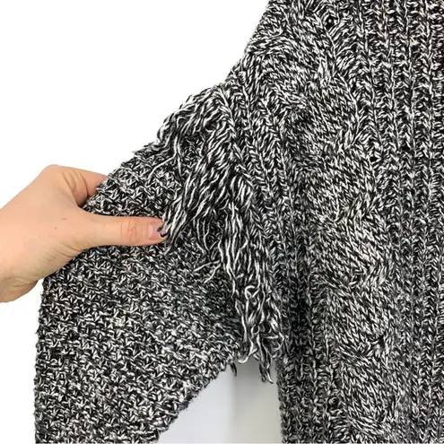 LEE COOPER Fringe Sleeve Turtleneck Knit Sweater Heather Grey M Gray Size M