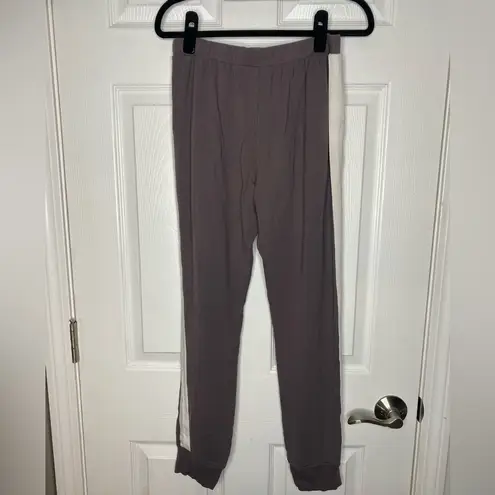 Eberjay EBERJEY Plum and White Pima Cotton Mix Stripe Track Jogger Set Size Small