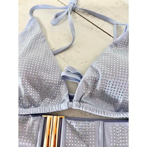 NWT Cioccolato Couture Alina Triangle Top & Bikini Bottom Set Crystal Blue M Size M - Image 4