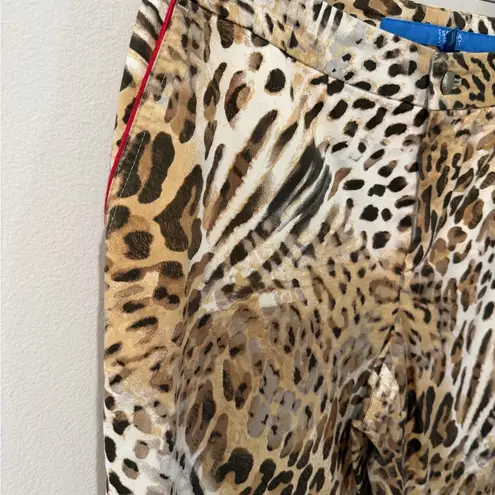 Escada Vintage Animal Print Flared Denim Brown Size undefined