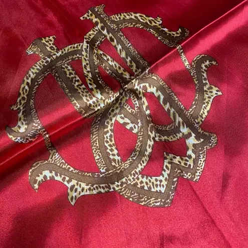 Womens Scarf Red Gold Brown Colors Cheetah Leopard Print Polyester 34 x 34 inche